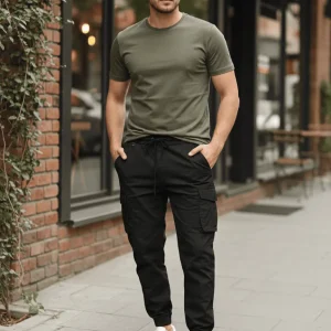 машки карго пантолони со ластик горе и долу